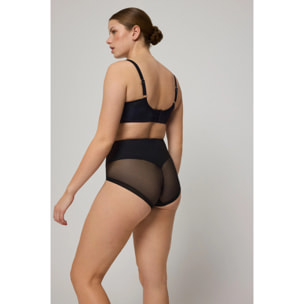 Slip riducente in tulle a compressione media nera