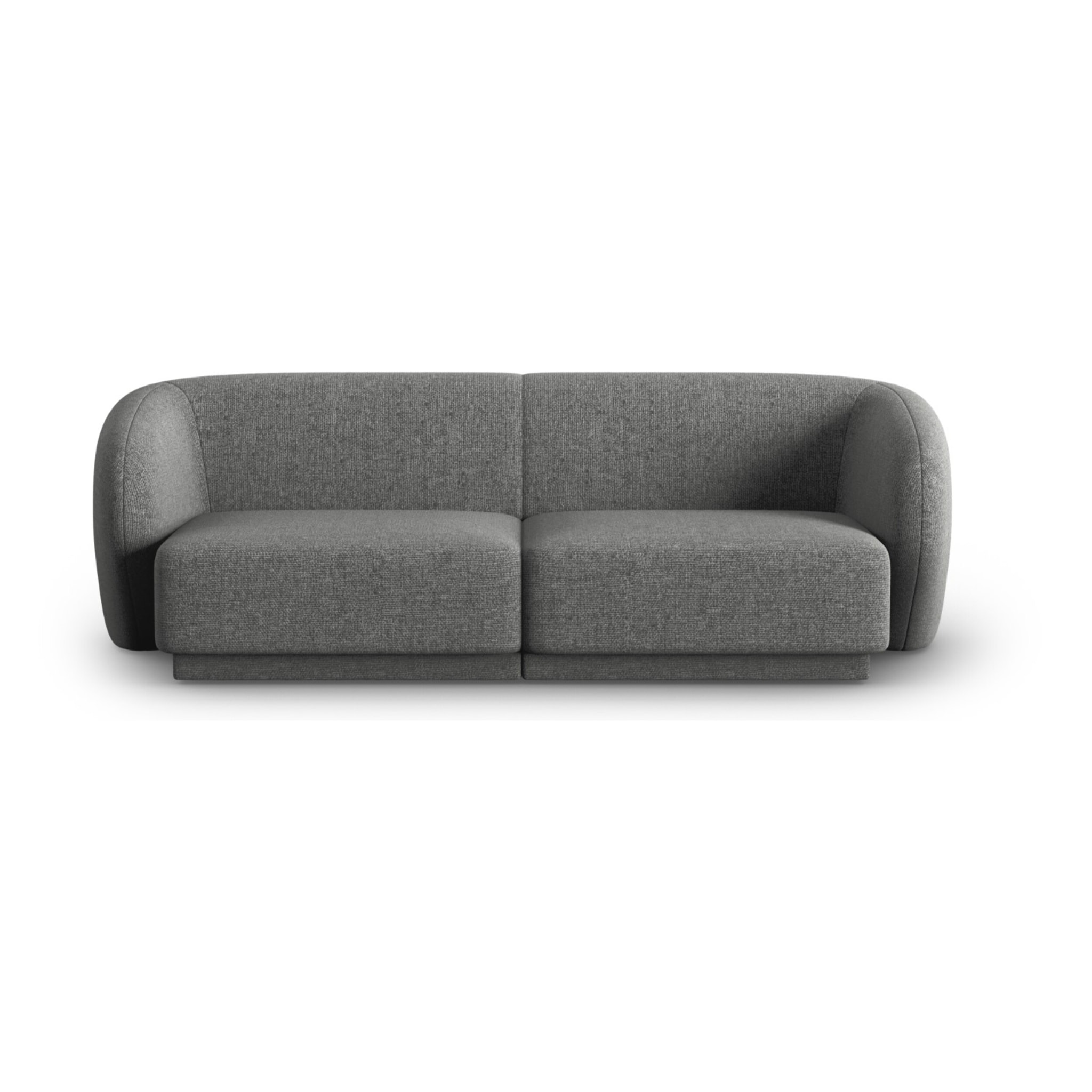 Canapé modulable "Lionel" 2 places en chenille gris foncé mélange