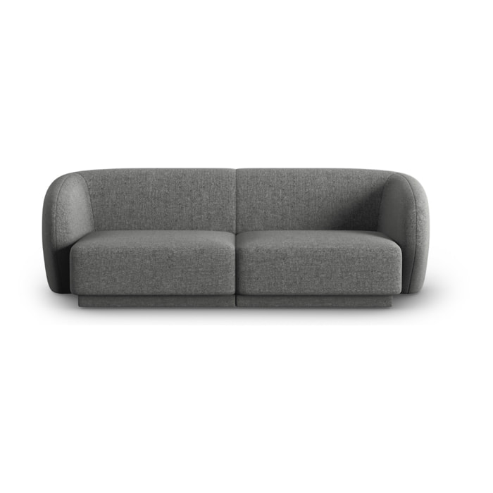 Canapé modulable "Lionel" 2 places en chenille gris foncé mélange