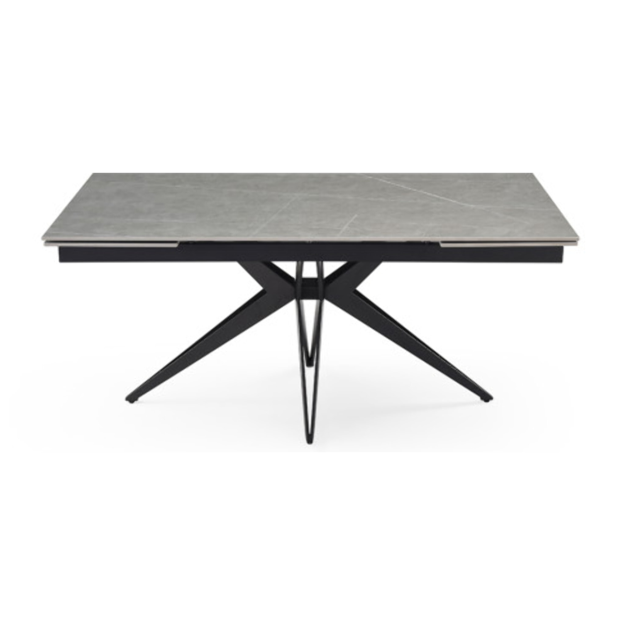 Table extensible céramique gris laqué 180/260cm - 8 piètements - UNIK