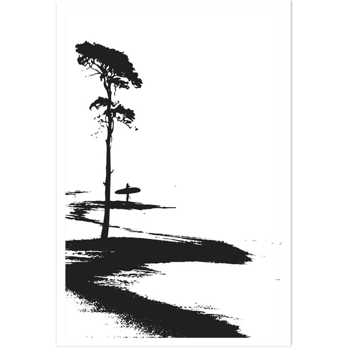 Poster surfing les landes Affiche seule