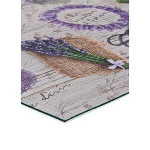 SPRINTY Alfombra vinílica de cocina diseños de lavanda en violeta, varias medidas disponibles.