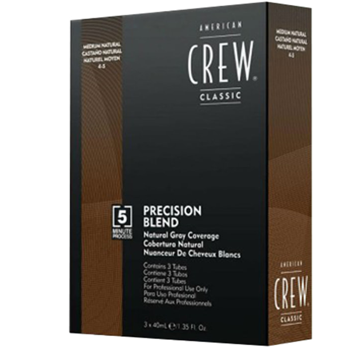 AMERICAN CREW Precision Blend Natural Grey 3x40ml 4-5 Medium Natural