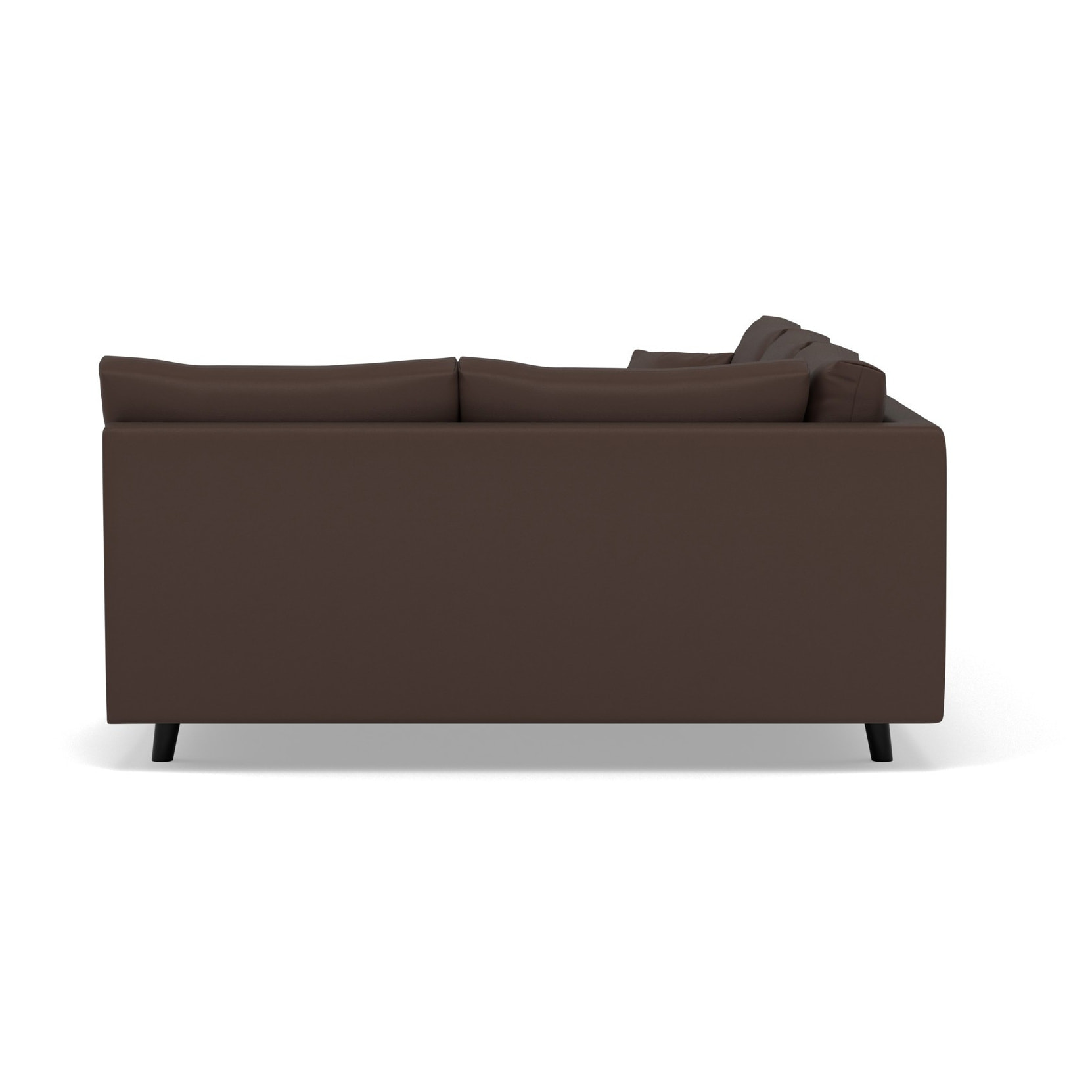 Rune - canapé d'angle droit 4 places en simili - Marron