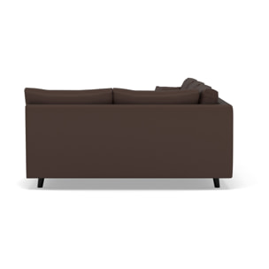 Rune - canapé d'angle droit 4 places en simili - Marron