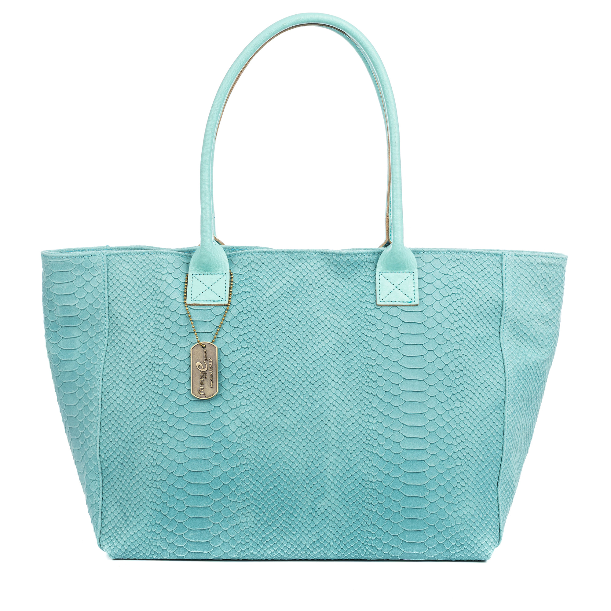 Avola borsa a spalla donna. Vera pelle scamosciata impresso serpente.