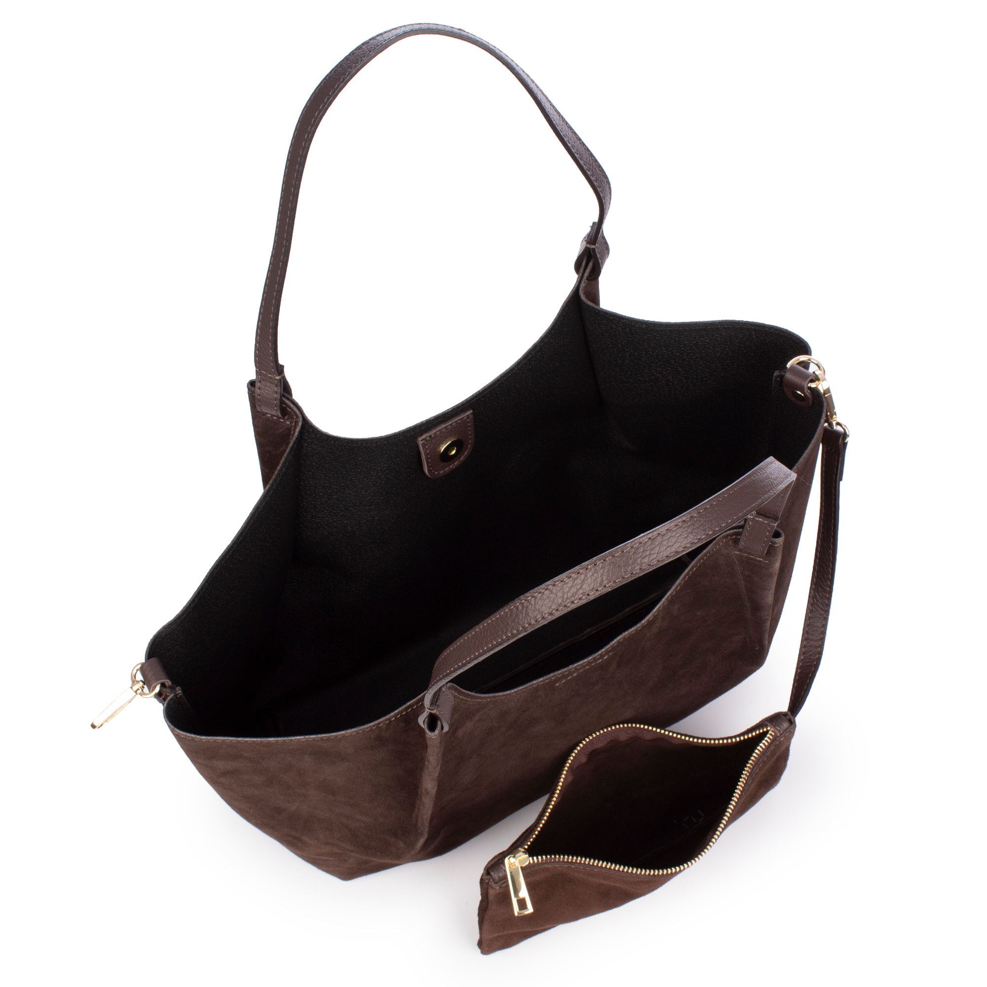 Bascapè Borsa Tote Donna. Pelle Scamosciata Vera.