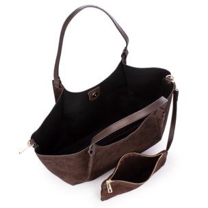 Bascapè Borsa Tote Donna. Pelle Scamosciata Vera.