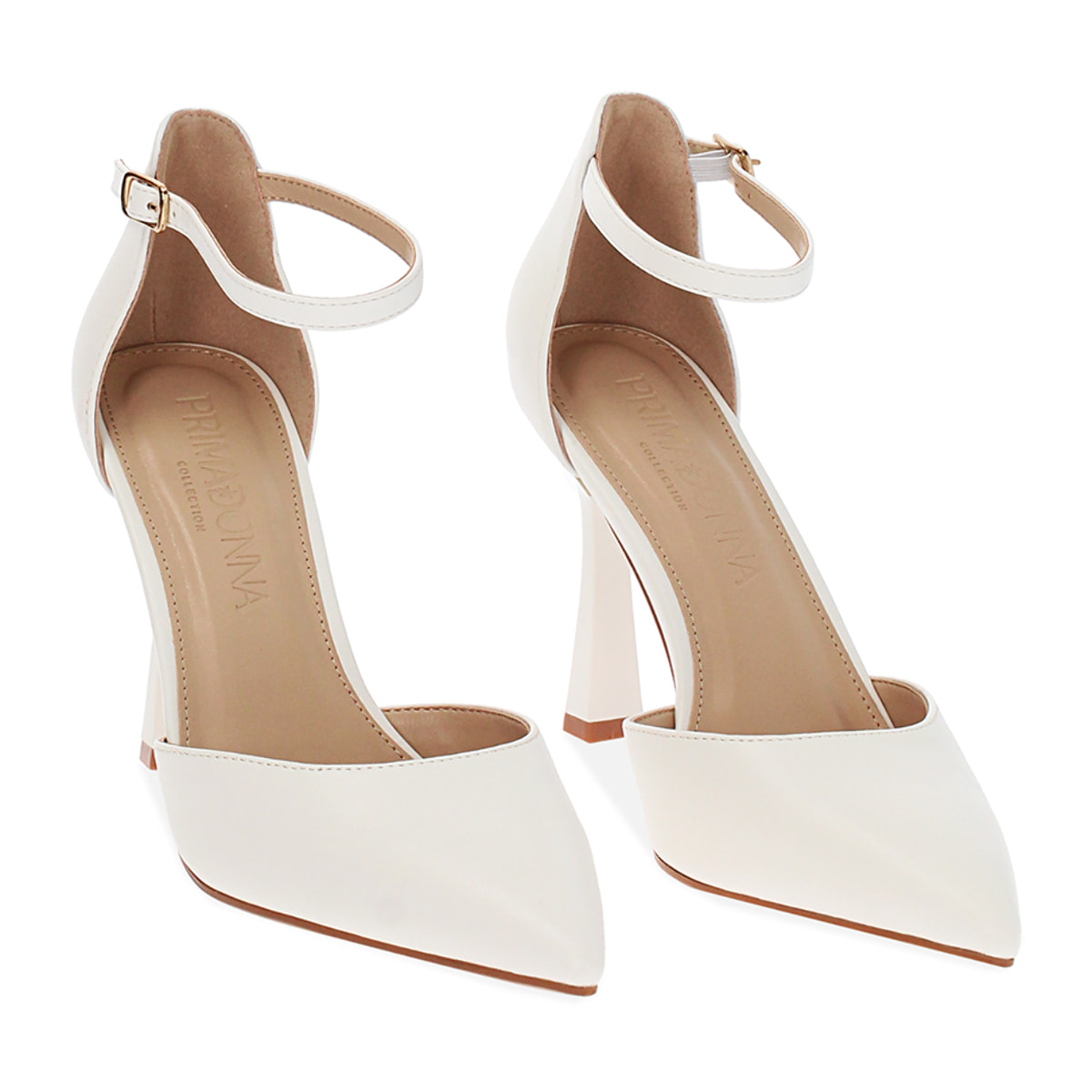 Décolleté open shank donna bianche, tacco 10 cm