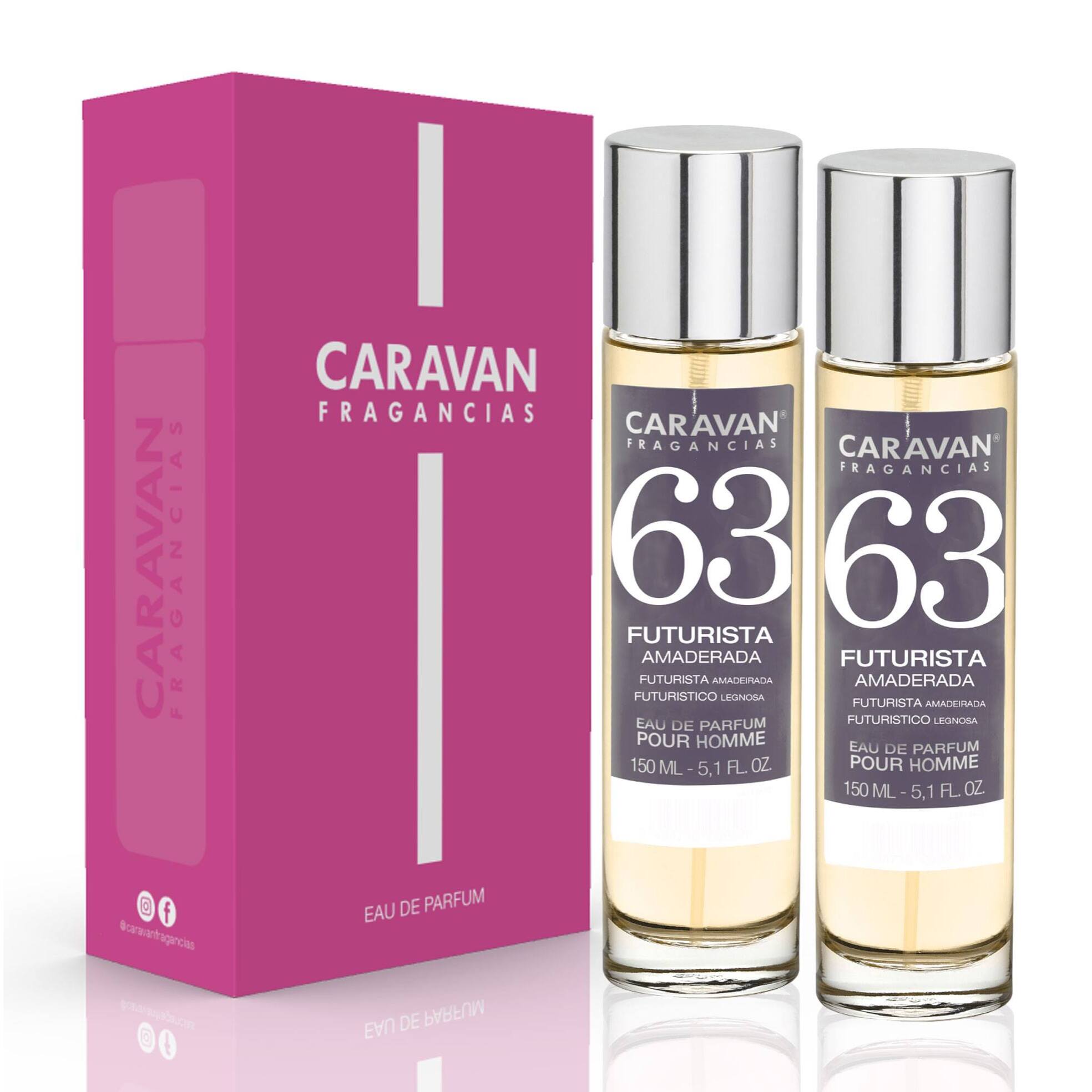 Caravan fragancias - caja de regalo con 2 perfumes nº63 de 150 ml, para hombre