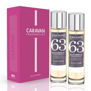 Caravan fragancias - caja de regalo con 2 perfumes nº63 de 150 ml, para hombre