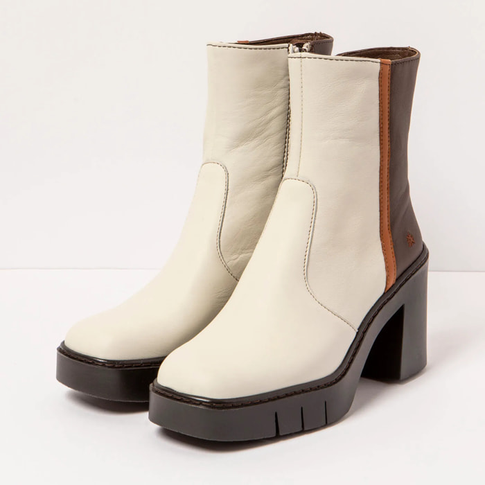 Botines con tacón 1974 NAPPA CREAM-BROWN/BERNA color Cream-brown