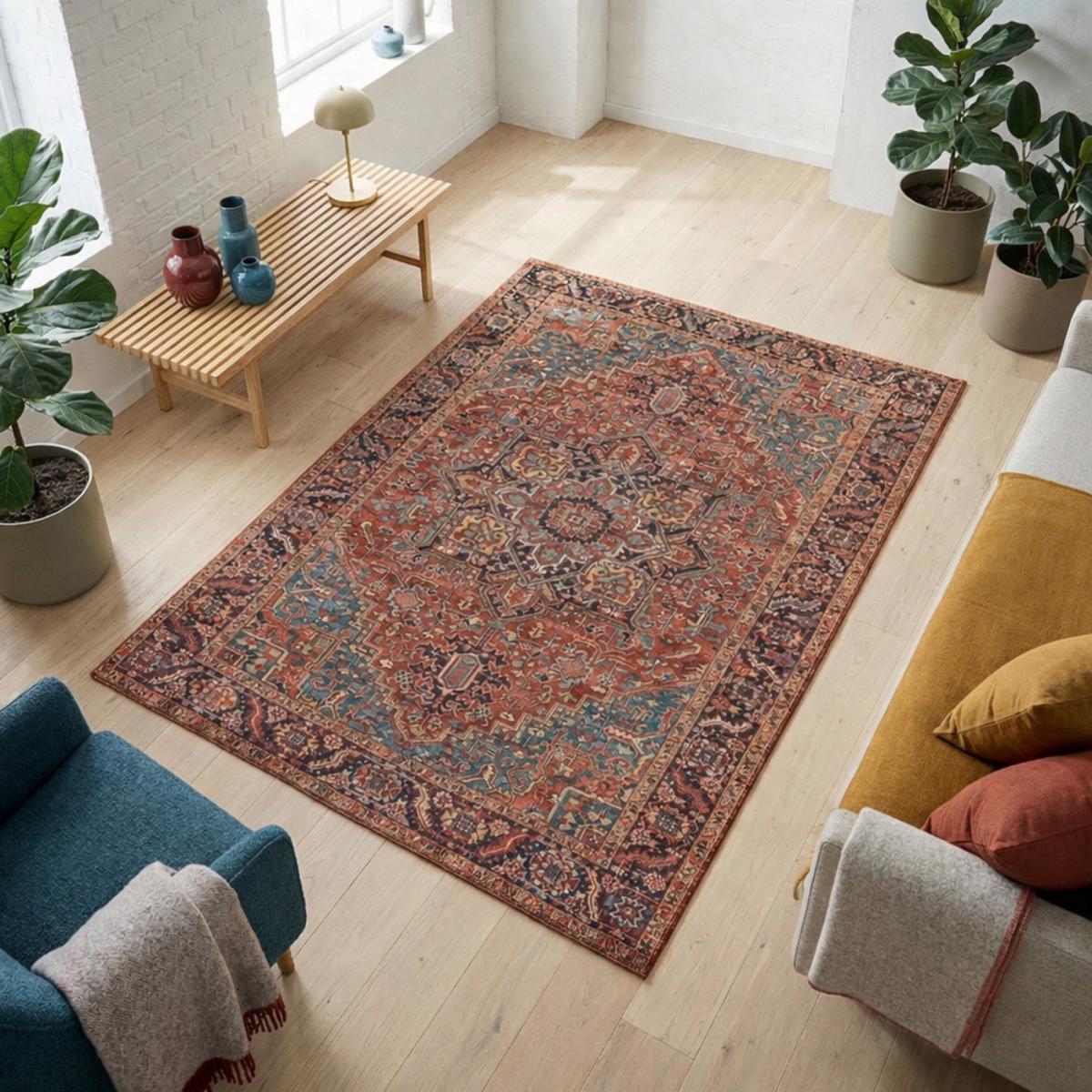 Tapis salon et chambre tissé motif oriental VUBE