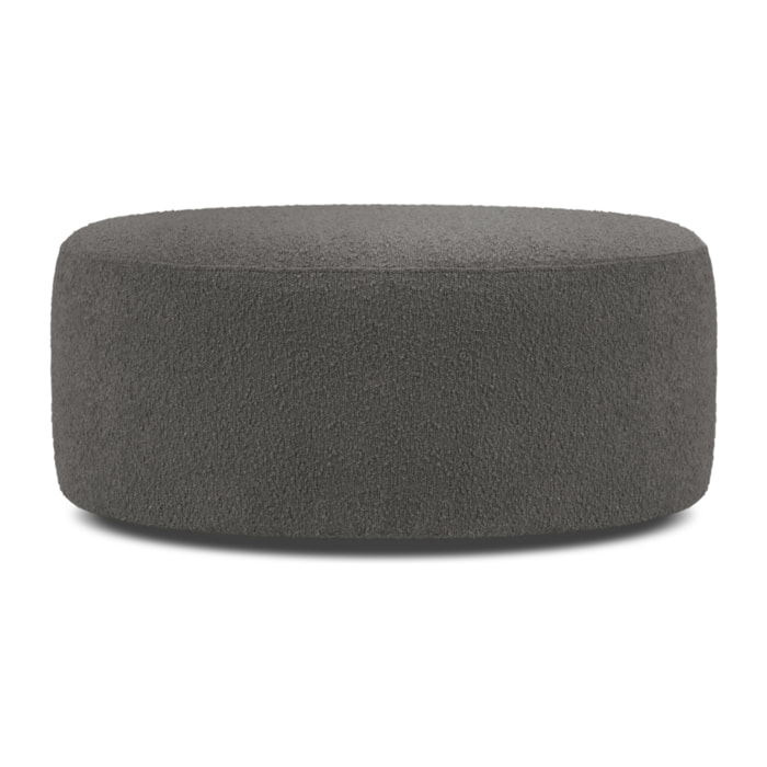 Pouf pivotant "Adam" bouclé gris foncé