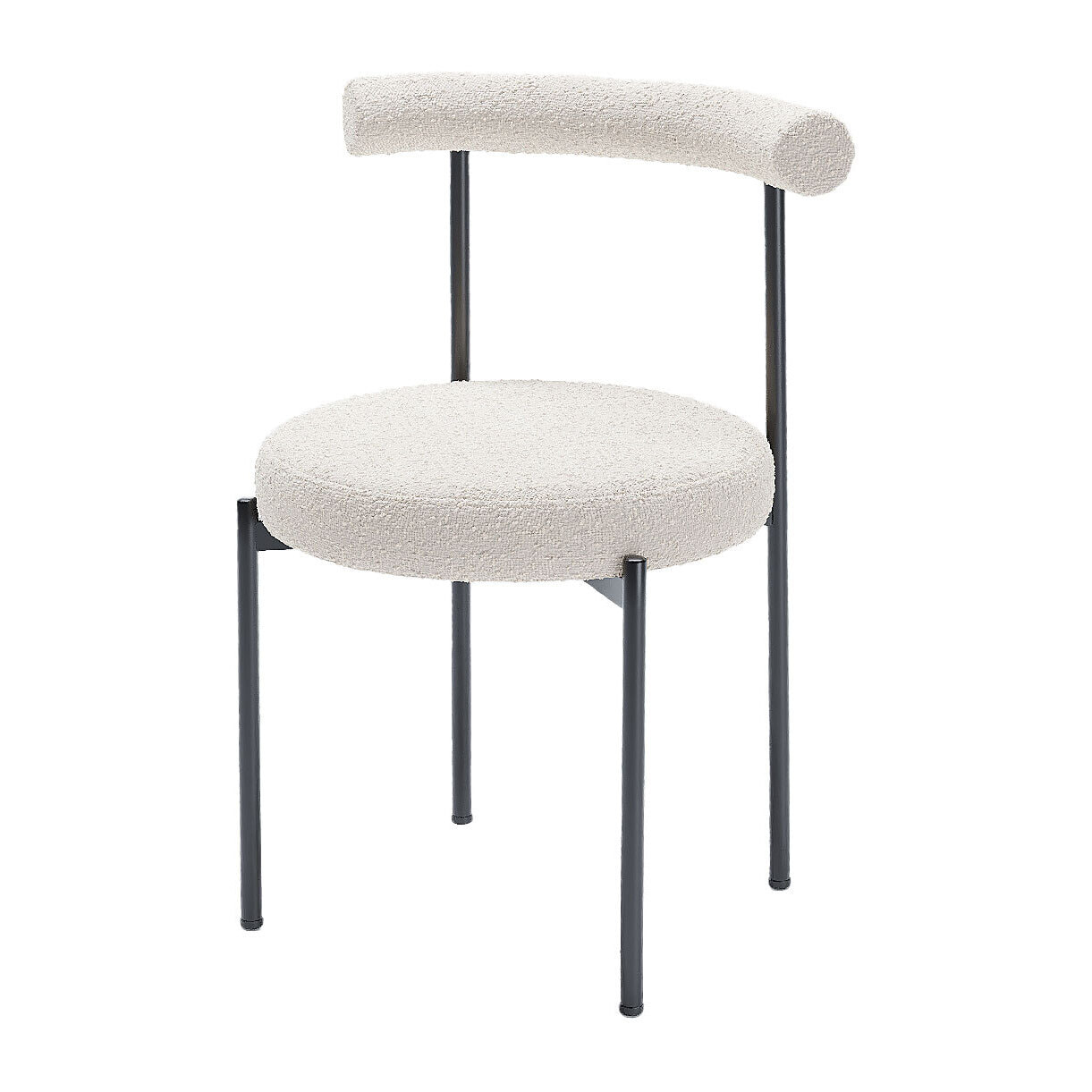 Lot de 2 chaises de salle à manger design moderne, bouclette blanche