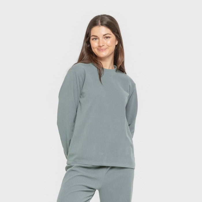 Pigiama canale a righe larghe da donna