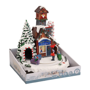 Escena de navidad decorativa con movimiento y 10 led - 2 diseños (surtido)