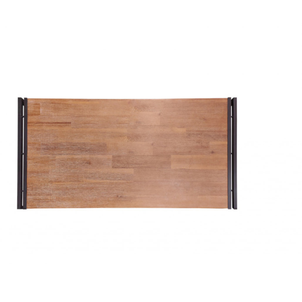 Table basse en acacia et métal style industriel - ATELIER