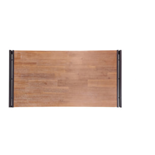 Table basse en acacia et métal style industriel - ATELIER