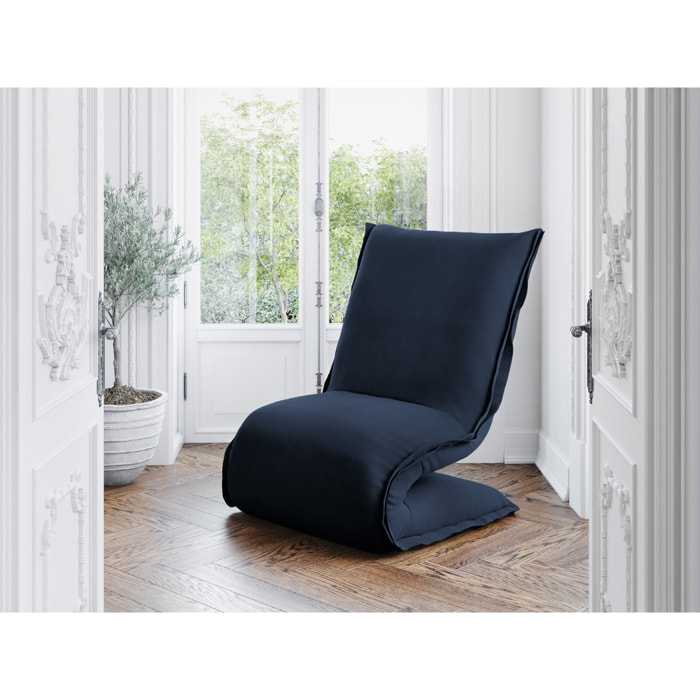 Fauteuil "Adeline" en velours bleu foncé