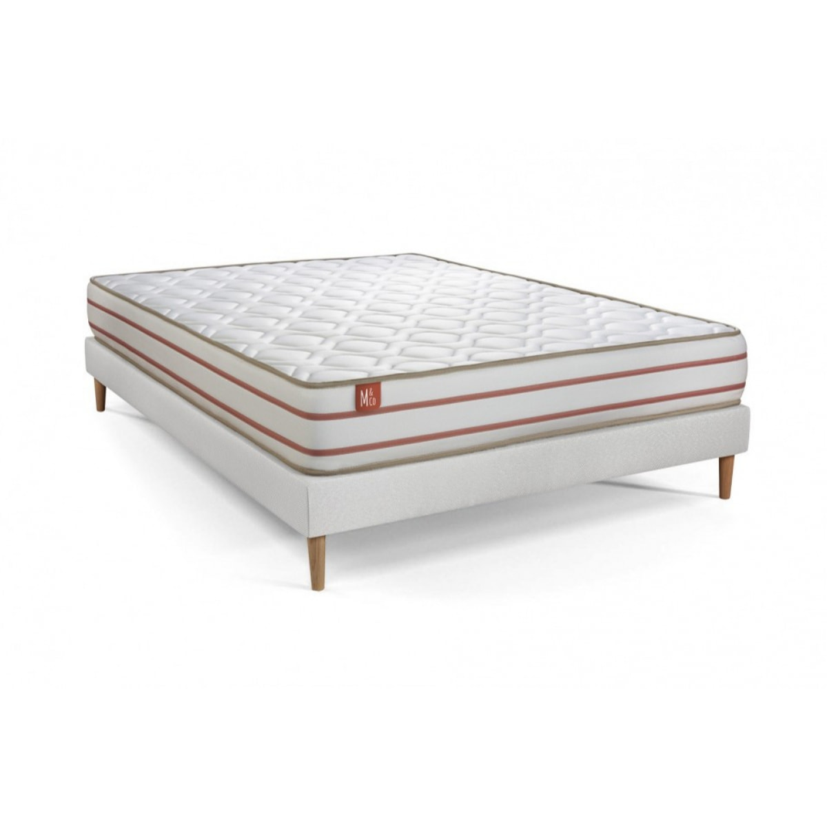 Pack matelas LE DOUX - Mémoire de forme - Ep. 24 + sommier kit Blanc