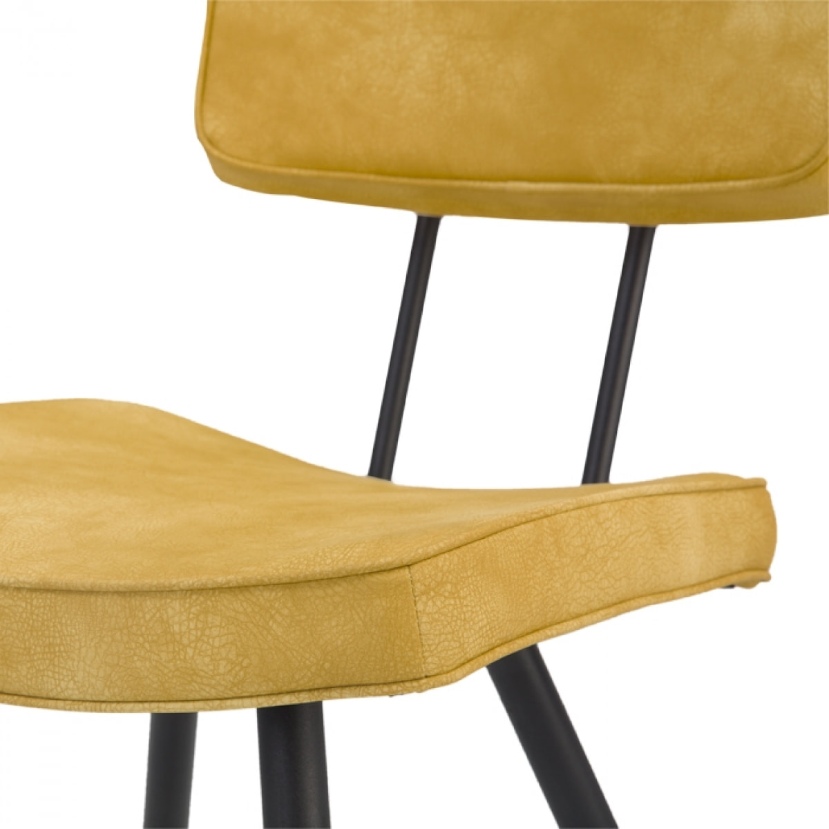Lot de 2 chaises en cuir synthétique jaune - Texas