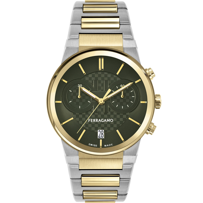 Ferragamo Quartz Chronograph Watch Me-Ferragamo Sapphire Chr