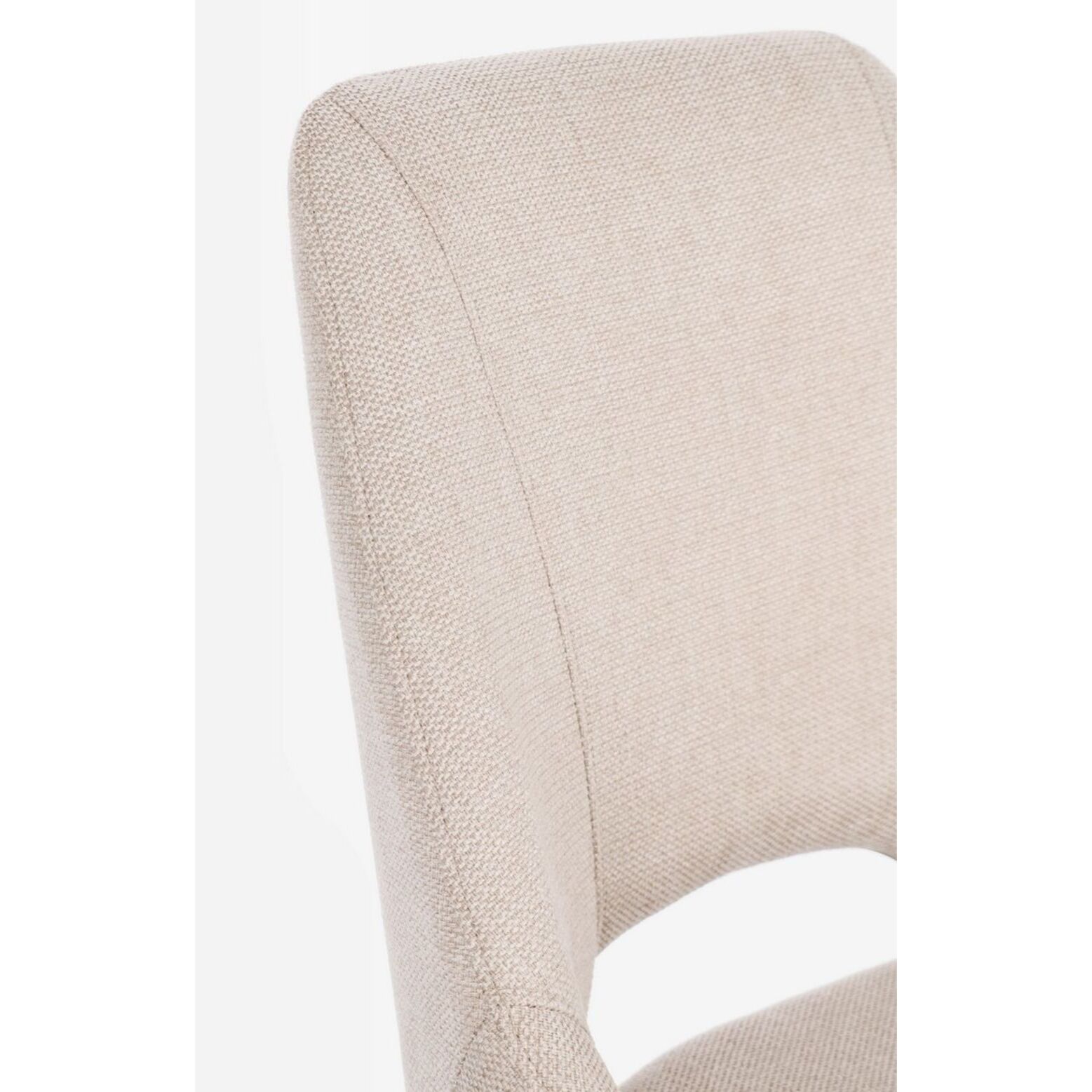 Set di sedie KASHAR in tessuto beige e gambe acciaio