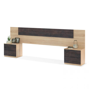 Cabecero con mesitas Luca Roble Canadian - Óxido