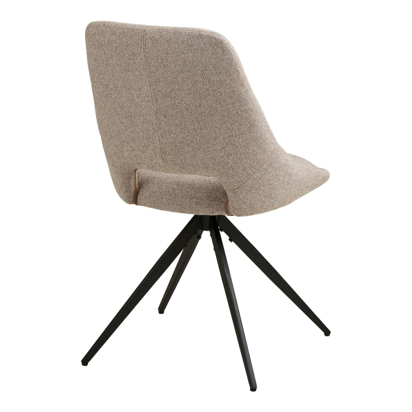 Set 2 sedie da pranzo Dokka girevoli in tessuto sabbia con gambe nere 52x57x87 cm