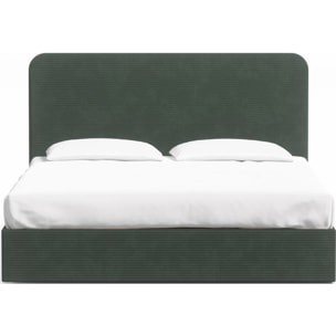 Lit adulte en velours côtelé avec tête de lit - ENZO