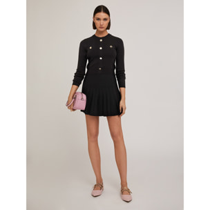 Motivi - Gonna corta in maglia plissé - Nero