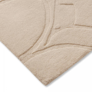 Tapis salon et chambre fait à la main en laine motif faux uni HAZA