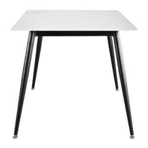 Table basse 120x60cm plateau céramique effet marbre pieds métal - STONE 2