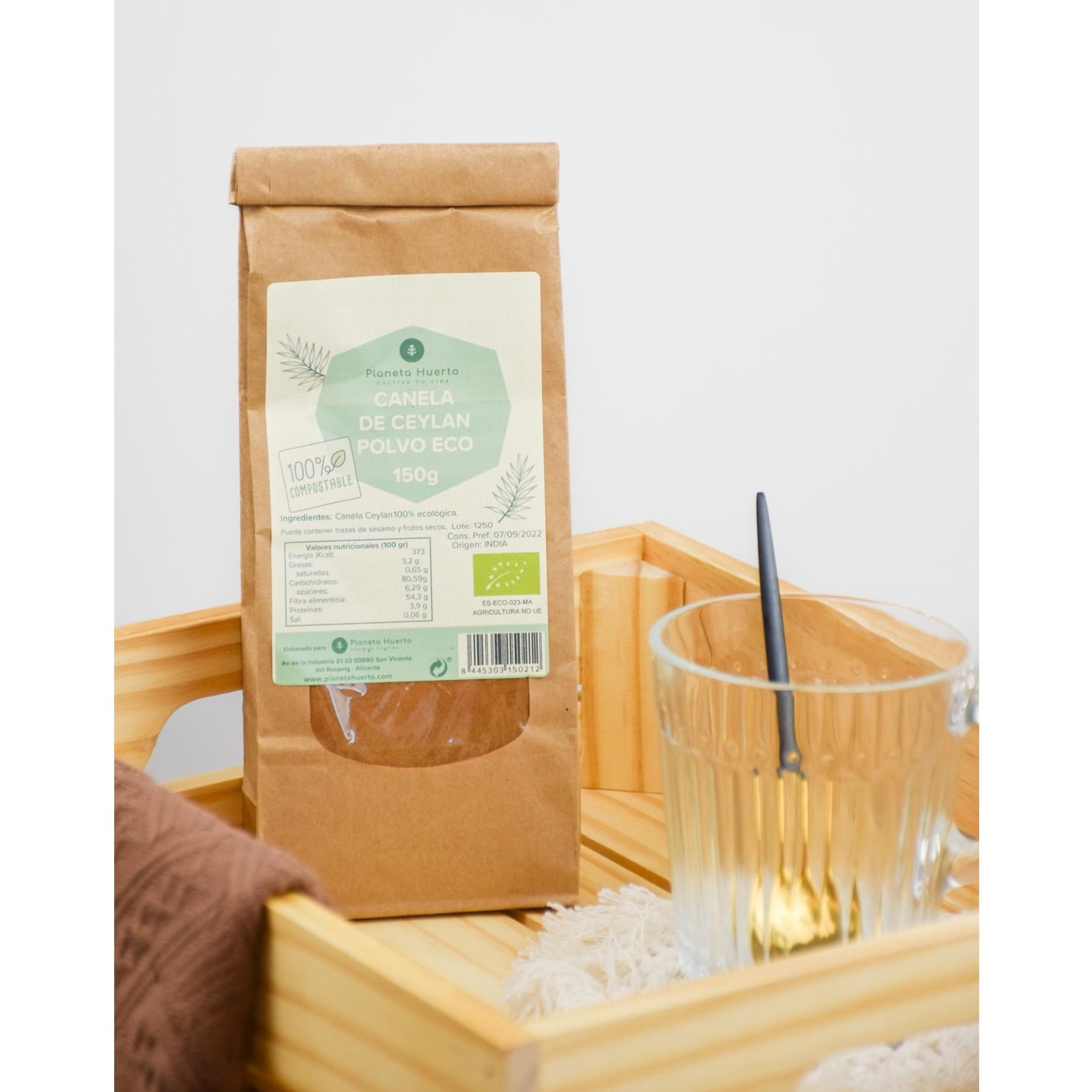 PLANETA HUERTO | Canela de Ceylán en Polvo Orgánica y Natural 150 g - Proveniente de Cultivos Ecológicos y en Bolsa Compostable