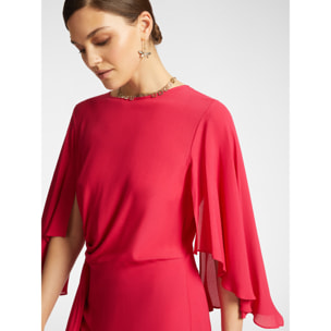 Elena Mirò - Vestido elegante con drapeados - Rojo