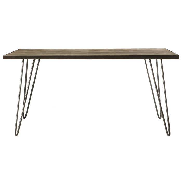 Table à manger industrielle bois manguier massif et métal L160 cm ATELIER