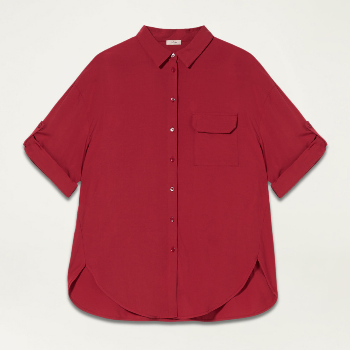 Oltre - Camisa amplia de viscosa - Rojo