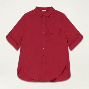 Oltre - Camisa amplia de viscosa - Rojo