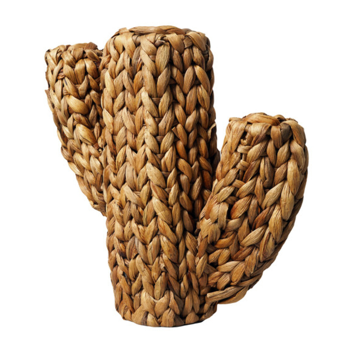 Cactus décoratif H. 32 cm tressé en jacinthe d’eau – Gaby