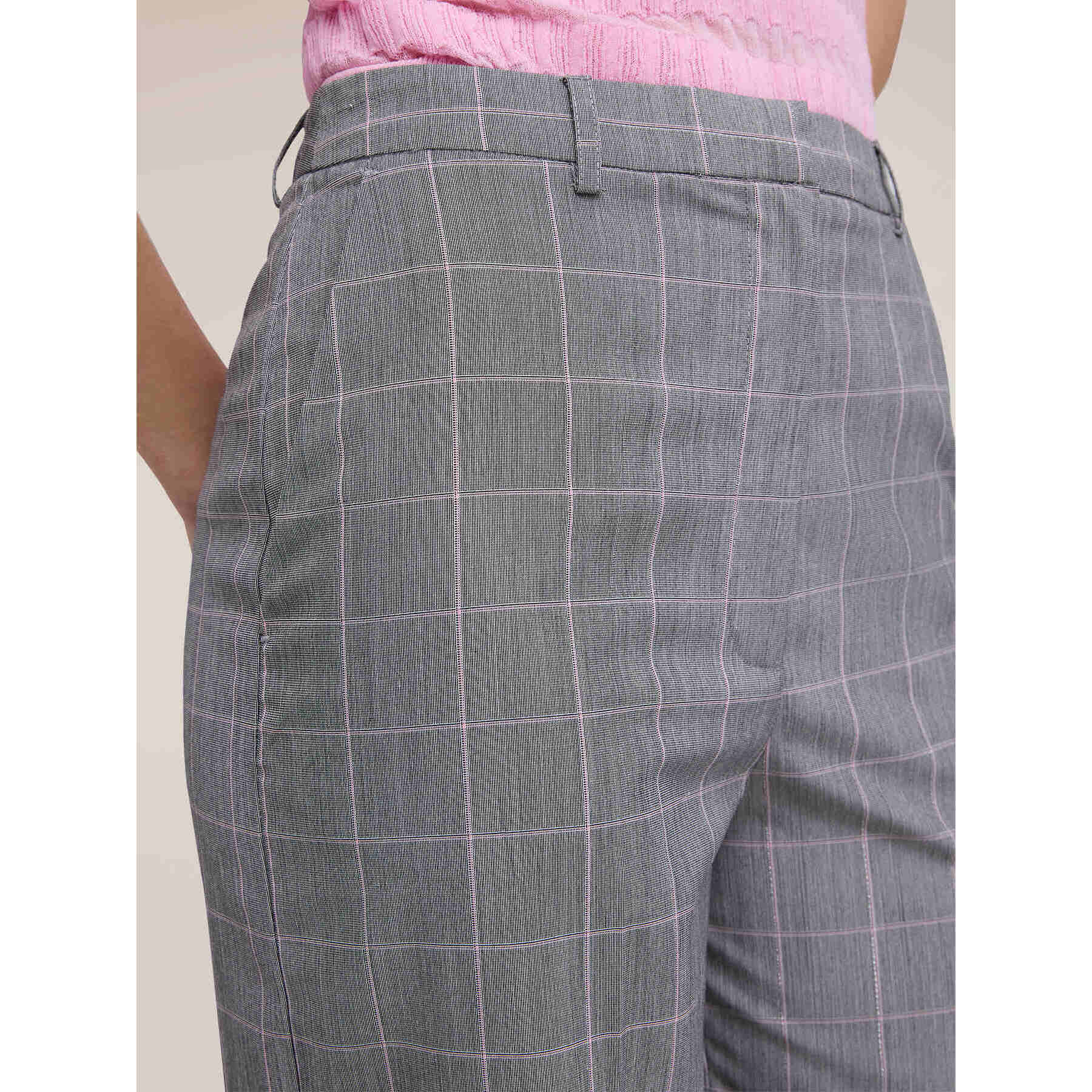 Motivi - Pantaloni palazzo fantasia principe di Galles - Grigio