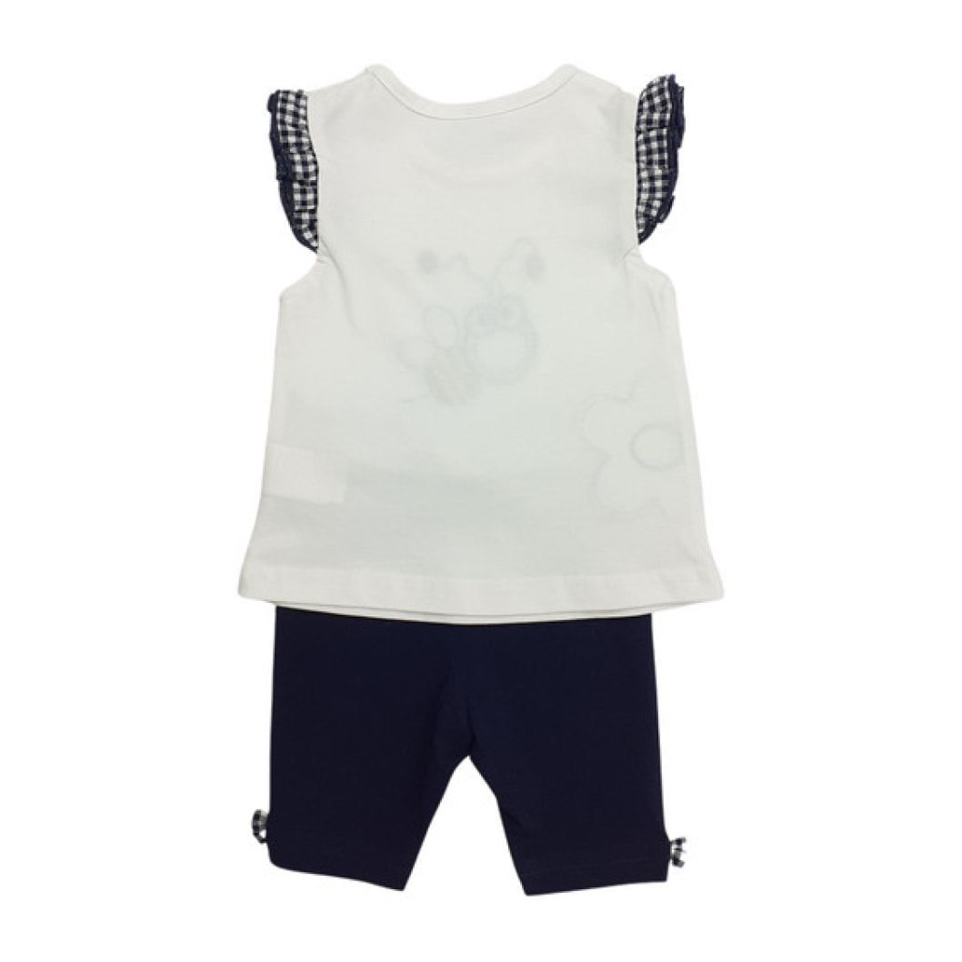 TSHIRT JERSEY BIANCO APINA E LEGGINGS JERSEY BLU