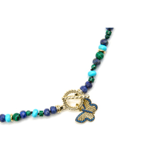 Collar con Lapislazuli Natural acabado oro 18k