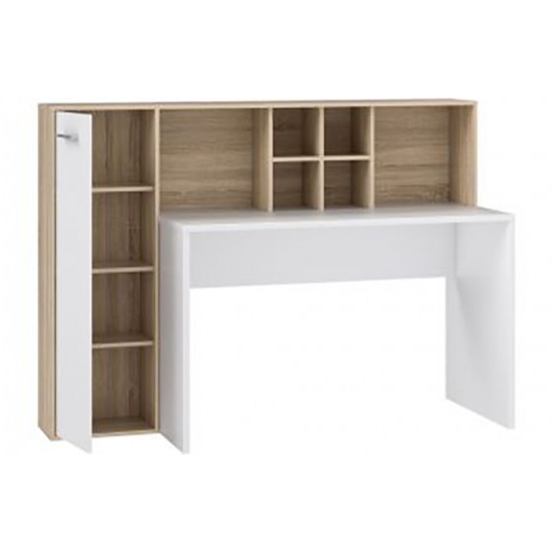 Bureau en bois avec rangement intégré réversible - 2 coloris - ERIC