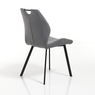 Tomasucci Lot de 4 Chaises MONIA GRIS FONCE