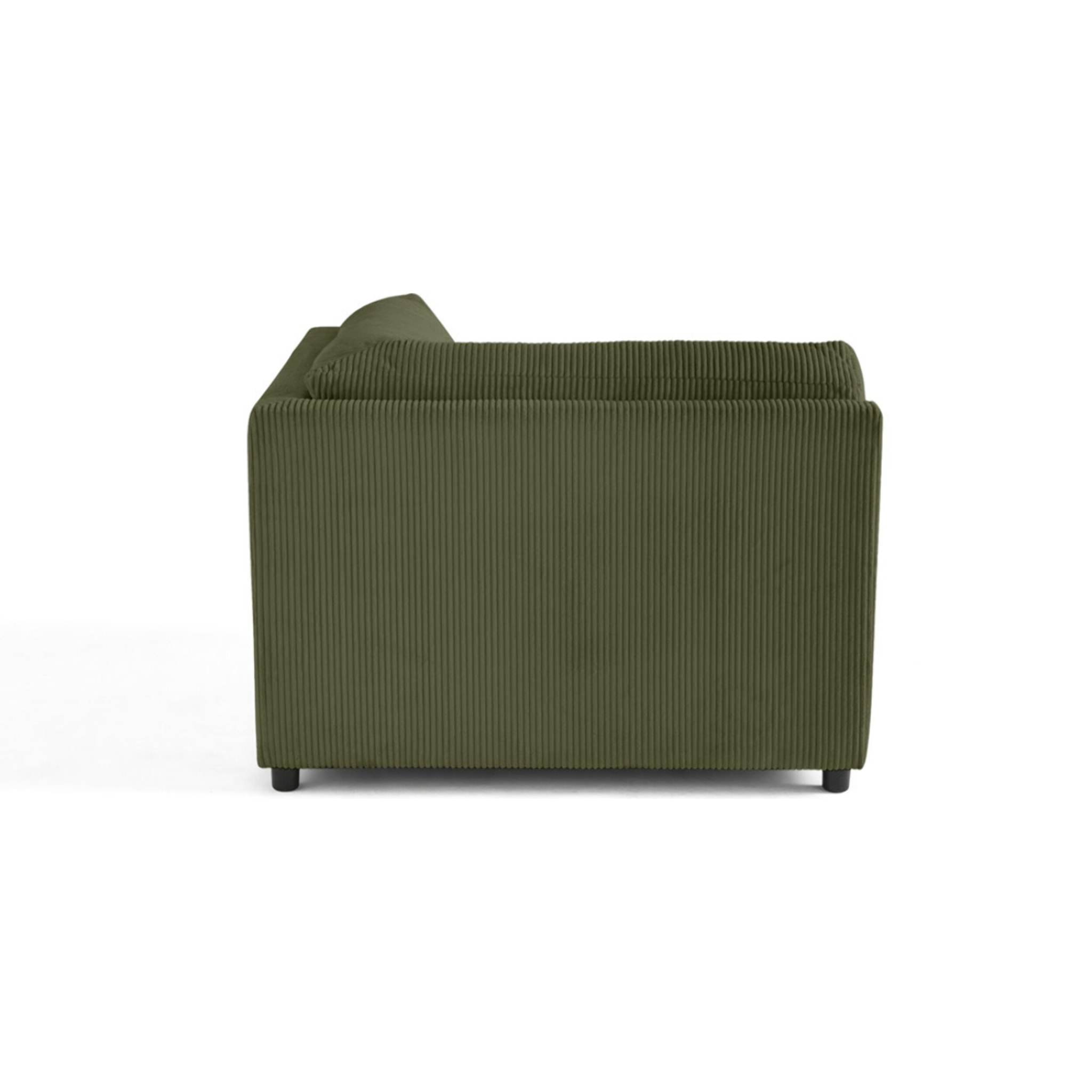 Garance - module d'assise d'angle réversible - en velours côtelé - Vert