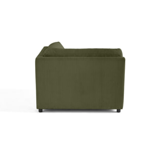 Garance - module d'assise d'angle réversible - en velours côtelé - Vert