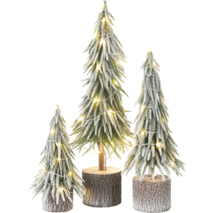 J-Line décoration sapin de Noël - neige artificiel - vert - large - LED