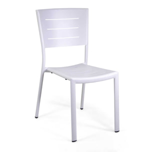 Sedia Vacchetti Delta in alluminio bianco cm45x59,5h85