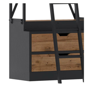 Petite bibliothèque 86 cm en bois et métal - Kasi